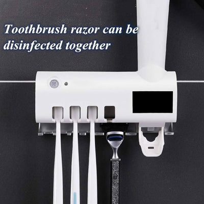 Wall Mount Automatic Toothpaste Dispenser (Solar UV Light Ultraviolet Sterilizer)