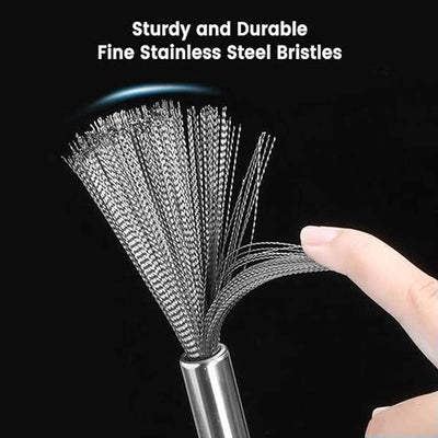 Stainless Steel Wire Cleaning Brush, Heavy Duty Scrubber with Handle