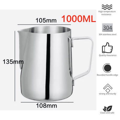 Stainless Steel Frothing Barista Tools Milk Frothing Jug (1000ml)