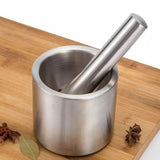 Stainless Steel Mortar & Pestle (Manual Spice and Herb Grinder)