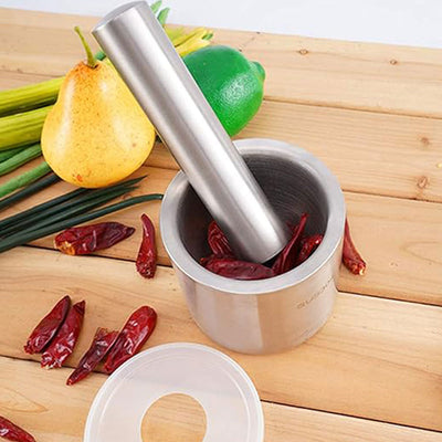 Stainless Steel Mortar & Pestle (Manual Spice and Herb Grinder)