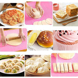 Set of Steel Handle Silicone Rolling Pin and Nonstick Pastry Mat