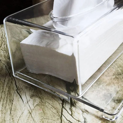 Transparent Tissue Box Holder (Napkin or Tissue Dispenser)