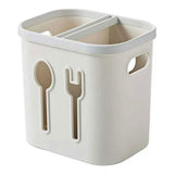 Two Grids Knife Fork Spoon Storage Box, Multifunctional Cutlery Storage