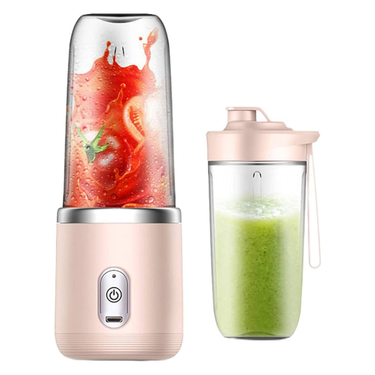 USB Rechargeable Wireless Portable Mini Fruit Blender with 6 Blades (400ml)