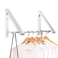 2 Pieces Foldable Wall Mounted Clothes Rail (Aluminum Hanging Rod)