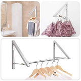 2 Pieces Foldable Wall Mounted Clothes Rail (Aluminum Hanging Rod)