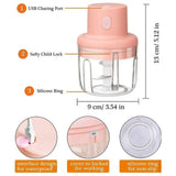 Wireless Rechargeable Electric Mini Meat Grinder, Vegetable Chopper, & Food Processor