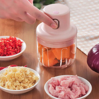 Wireless Rechargeable Electric Mini Meat Grinder, Vegetable Chopper, & Food Processor