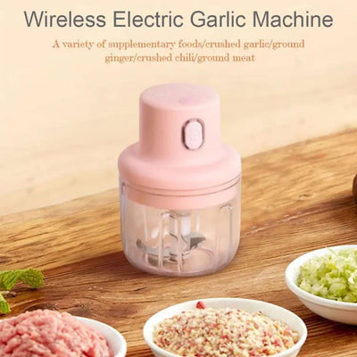 Wireless Rechargeable Electric Mini Meat Grinder, Vegetable Chopper, & Food Processor