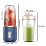 USB Rechargeable Wireless Portable Mini Fruit Blender with 6 Blades (400ml)